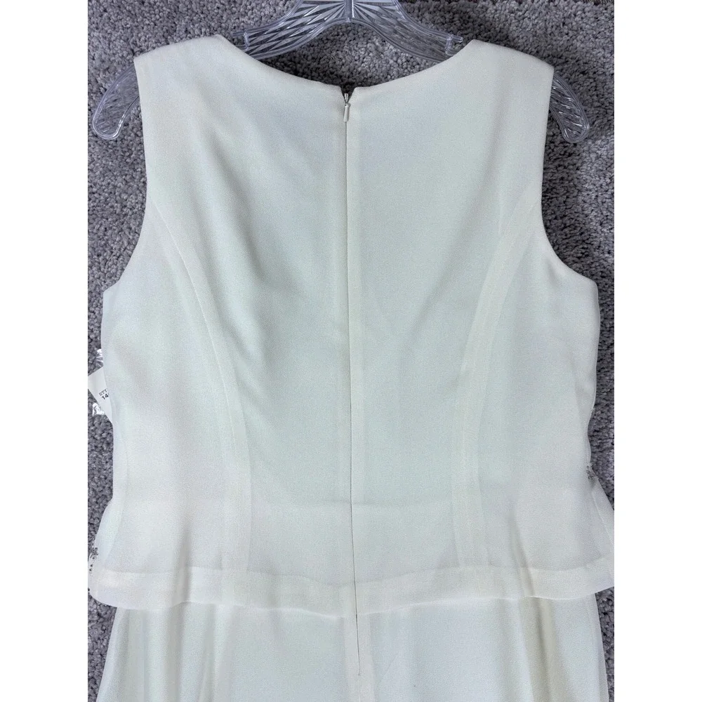 R&M Richards Petite Sleeveless Beaded Formal Dress Ivory Size‎ 8P - READ